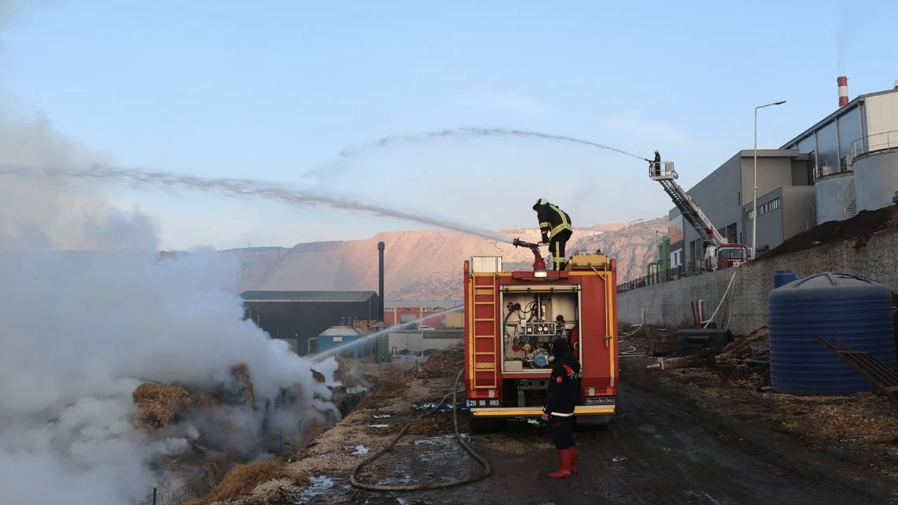 Biyokütle enerji santralinde korkutan yangın